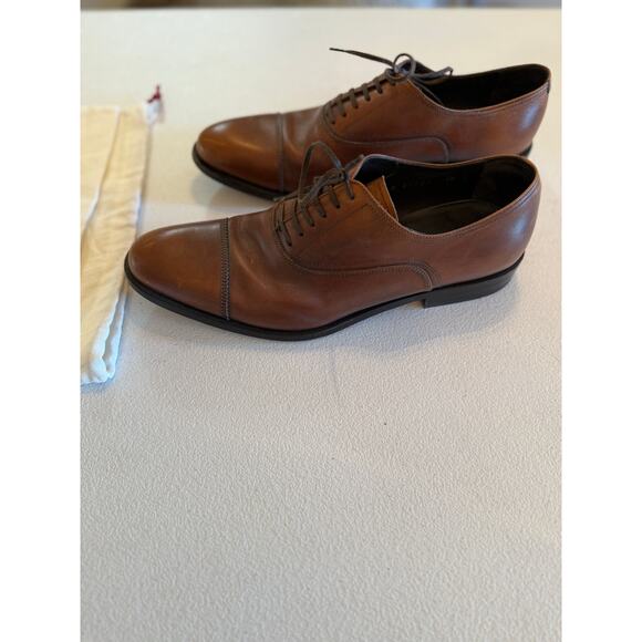 Salvatore Ferragamo Studio Mens Brown Leather Made in Italy Oxford Sz 8.5D Shoes - Picture 6 of 9